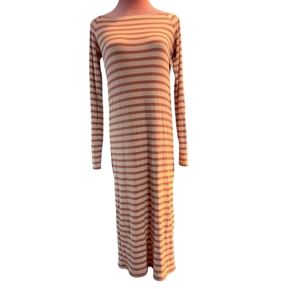 NWOT ATM Made in PERU Incredibly SOFT Micromodal Knit Dress Knee Length L - Picture 1 of 9